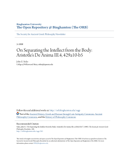 Aristotle`s De Anima III.4, 429a10-b5 - The ORB