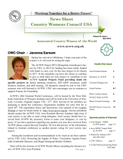 News Sheet Country Womens Council USA