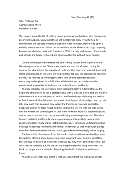 Yuen Shui Ying 4A (40) Title: P.S I Love You Auther: Cecilia Ahern