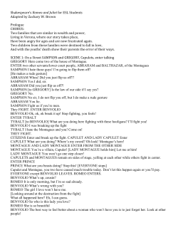 Shakespeare`s Romeo and Juliet for ESL Students Adapted by