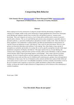 Categorizing Risk Behavior