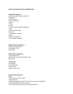 supply lists for 2016-2017 academic year