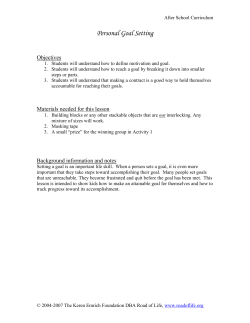 Personal Goal Setting