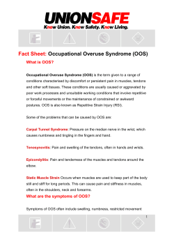 Fact Sheet: Occupational Overuse Syndrome (OOS)