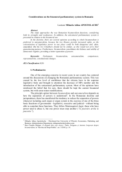 Considerations on the bicameral parliamentary system in Romania