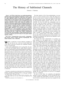 The History Of Subliminal Channels - Selected Areas in