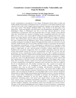 Groundwater arsenic contamination in India: Vulnerability and scope
