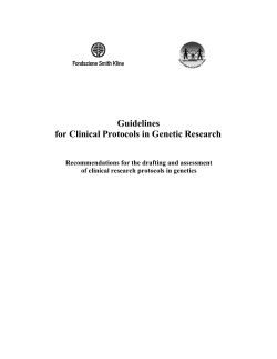 Guidelines for Clinical Protocols in Genetic Research