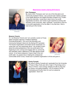 Meet Komen Austin`s Spring 2015 Interns Erin Thompson My name