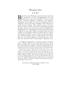 Phrygian Tales - Greek, Roman, and Byzantine Studies