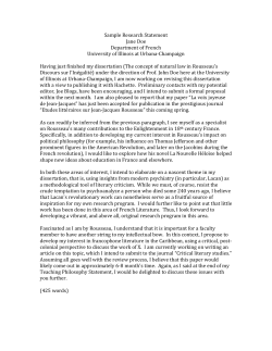 Sample Research Statement Jane Doe Department of French