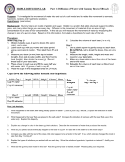 Purpose: To investigate the movement of water into and out of a