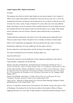 Bibliography - Coptic Congress 2016