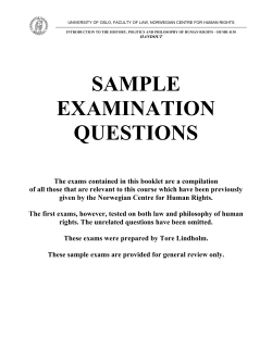 Sample exams (Philosophy and Politics)