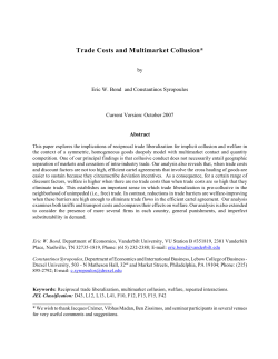 Trade Costs and Multimarket Collusion