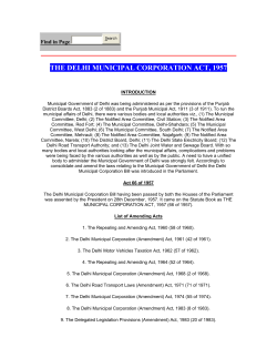 the delhi municipal corporation act, 1957