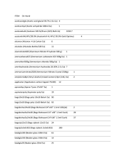 ITEM On Hand aceticacidgla (Acetic acid glacial 99.7% 2.5L Ea) 4
