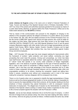 11/02/2014 Translation of UGT&acute;s complaint in prosecutor