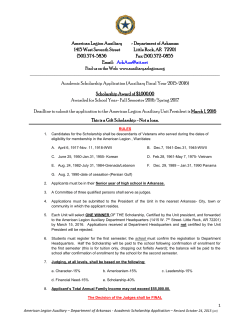 American Legion Auxiliary - Department of Arkansas 1415 West