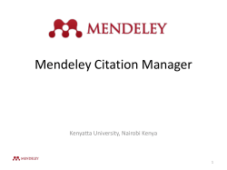 Mendeley Citation Manager - Kenyatta University Library