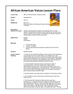 African American Voices Lesson Plans