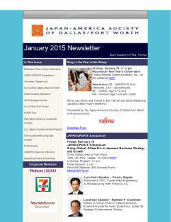 January 2015 - Japan-America Society of Dallas/Fort Worth