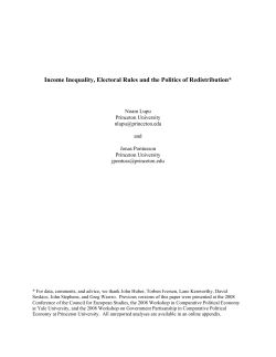 Income Inequality, Electoral Rules and the Politics of