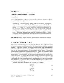 chapter 13 thermal transport in polymers 1. introduction to