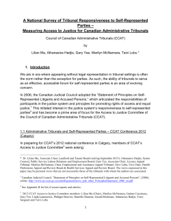A National Survey of Tribunal Responsiveness to Self