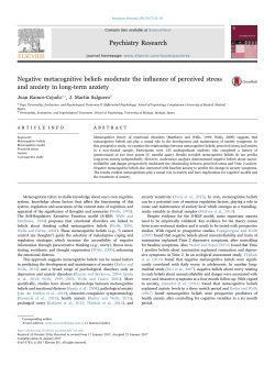 Negative metacognitive beliefs moderate the influence of