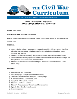 Post-1865: Effects of the War