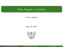 Plane Tangent to a Surface