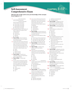 CHAPTERS 1&ndash;17 Self-Assessment Comprehensive Exam