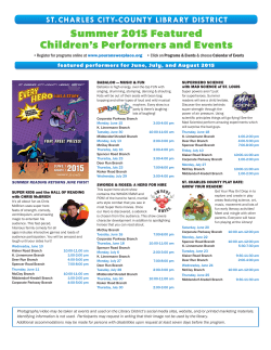 Summer 2015 Featured Children`s Performers and Events