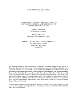 Contractual Tradeoffs and SMEs Choice of Organizational Form, A
