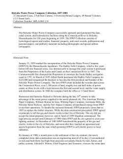 Holyoke Water Power Company Collection