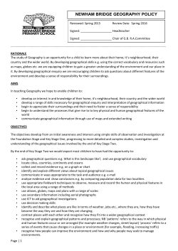 Geography Policy - Newham Bridge Primary School