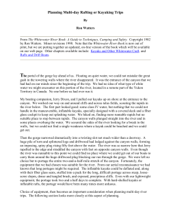Planning Multi-day Rafting or Kayaking Trips