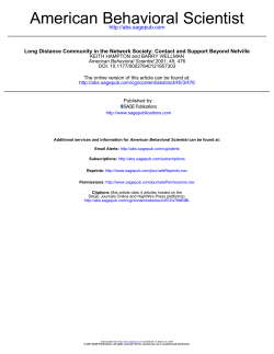 Long Distance Community in the Network Society