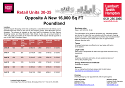 Retail Units 30-35 Opposite A New 16000 Sq FT Poundland