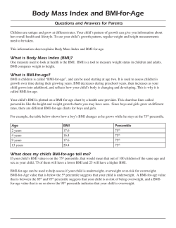 BMI factsheet - Health Stand Nutrition Consulting