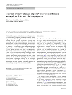 Thermal property changes of poly(N-isopropylacrylamide) microgel