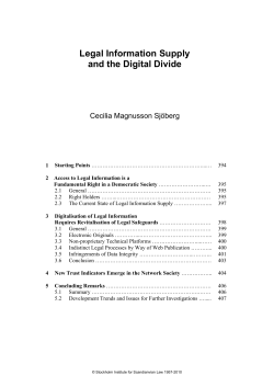 Legal Information Supply and the Digital Divide