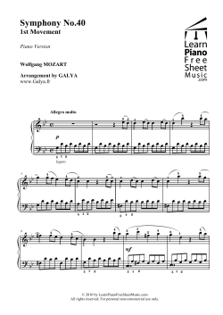 Symphony No.40 - Learn Piano Free Sheet Music