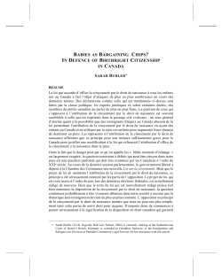 babies as bargaining chips? in defence of birthright citizenship in
