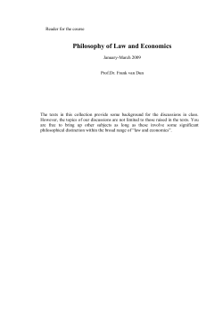 Philosophy of Law and Economics
