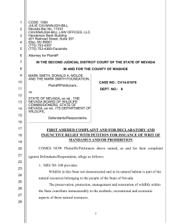 Pleading Wizard - Nevada Wildlife Alliance