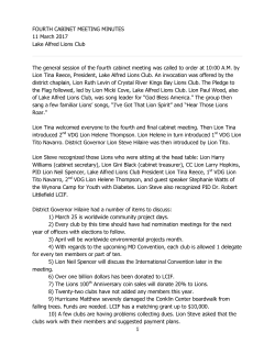 1 FOURTH CABINET MEETING MINUTES 11 March 2017 Lake