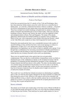 London, Sharm al Sheikh and the al