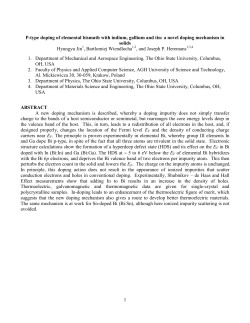 1 P-type doping of elemental bismuth with indium, gallium and tin: a